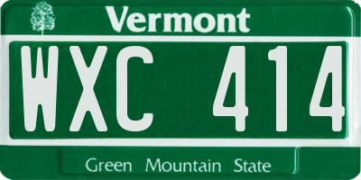 VT license plate WXC414