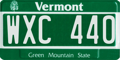 VT license plate WXC440