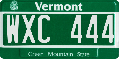 VT license plate WXC444
