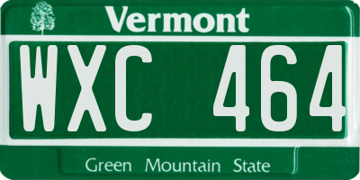 VT license plate WXC464