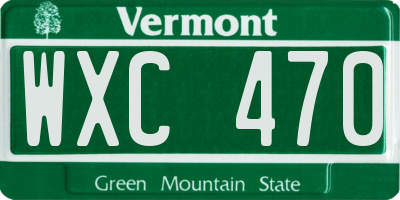 VT license plate WXC470