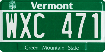 VT license plate WXC471