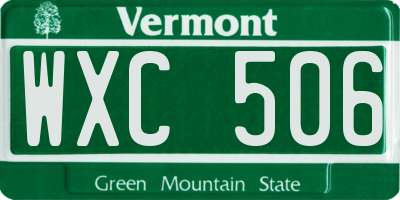 VT license plate WXC506