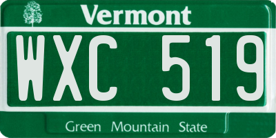 VT license plate WXC519