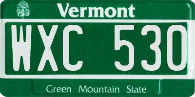 VT license plate WXC530