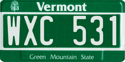 VT license plate WXC531