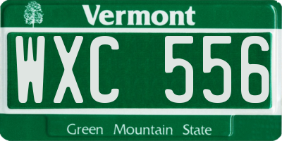 VT license plate WXC556