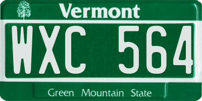 VT license plate WXC564