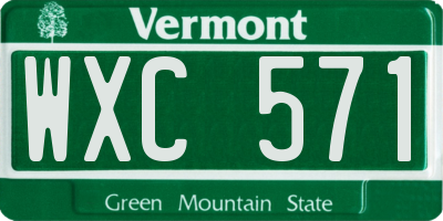 VT license plate WXC571