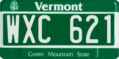 VT license plate WXC621