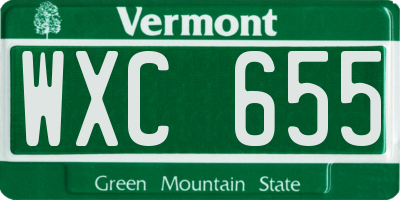 VT license plate WXC655