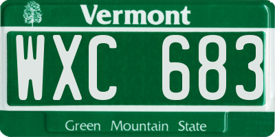 VT license plate WXC683