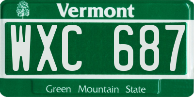 VT license plate WXC687