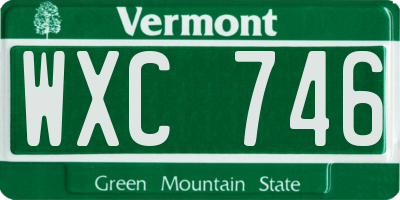 VT license plate WXC746