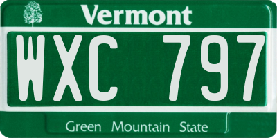 VT license plate WXC797