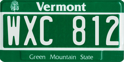 VT license plate WXC812
