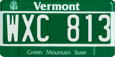 VT license plate WXC813