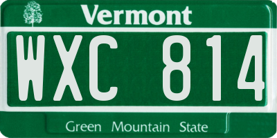 VT license plate WXC814