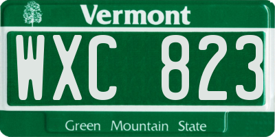 VT license plate WXC823