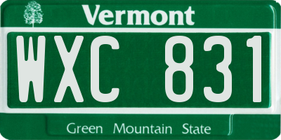 VT license plate WXC831