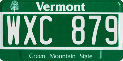 VT license plate WXC879