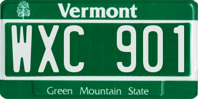 VT license plate WXC901