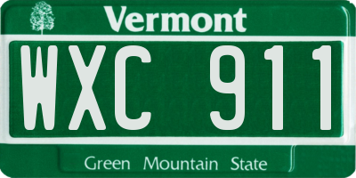 VT license plate WXC911