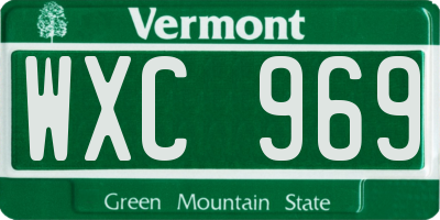 VT license plate WXC969