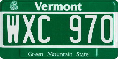 VT license plate WXC970