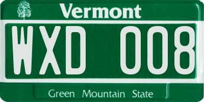 VT license plate WXD008