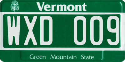 VT license plate WXD009