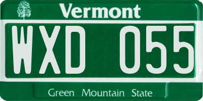 VT license plate WXD055