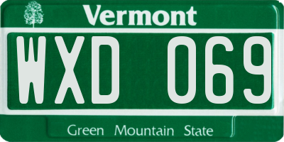 VT license plate WXD069