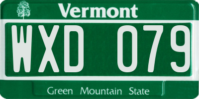VT license plate WXD079