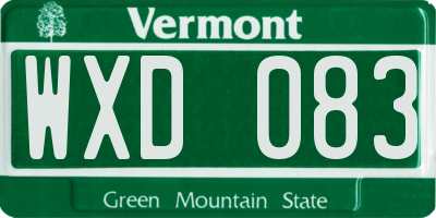 VT license plate WXD083