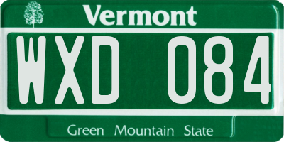 VT license plate WXD084
