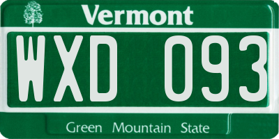 VT license plate WXD093