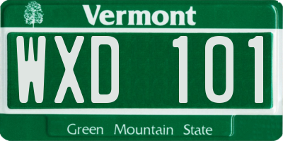 VT license plate WXD101
