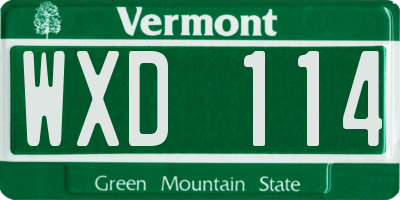 VT license plate WXD114