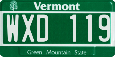VT license plate WXD119