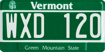 VT license plate WXD120