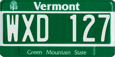 VT license plate WXD127