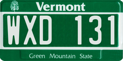 VT license plate WXD131