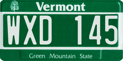 VT license plate WXD145