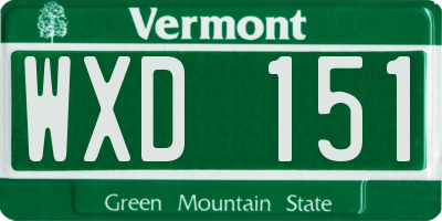VT license plate WXD151