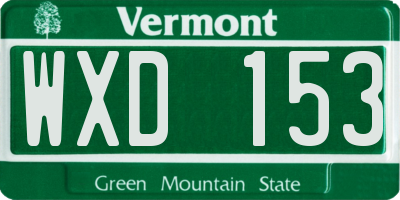 VT license plate WXD153