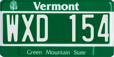 VT license plate WXD154