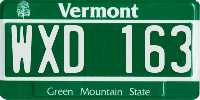 VT license plate WXD163
