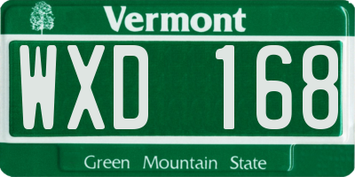 VT license plate WXD168