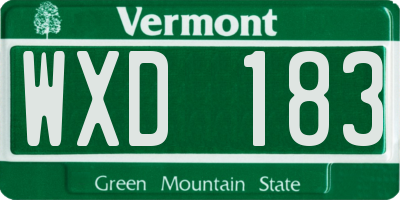 VT license plate WXD183